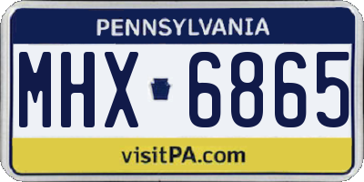 PA license plate MHX6865