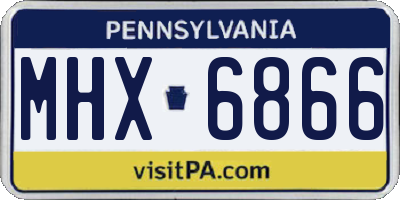 PA license plate MHX6866