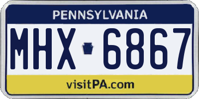 PA license plate MHX6867