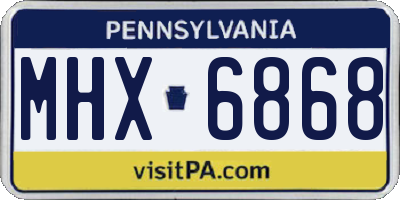 PA license plate MHX6868
