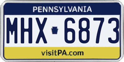PA license plate MHX6873