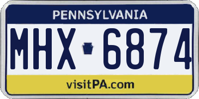 PA license plate MHX6874