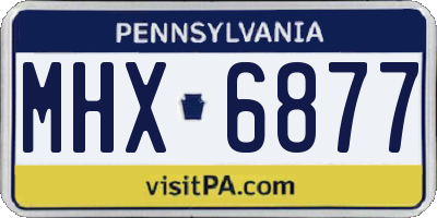 PA license plate MHX6877