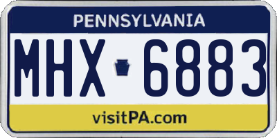 PA license plate MHX6883