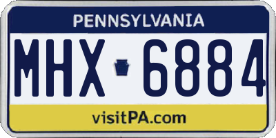 PA license plate MHX6884