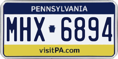 PA license plate MHX6894