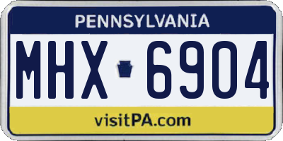 PA license plate MHX6904