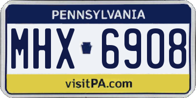 PA license plate MHX6908