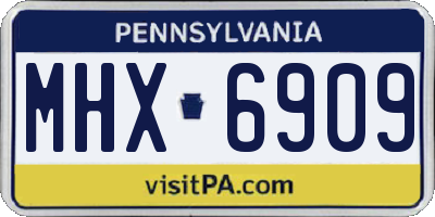 PA license plate MHX6909