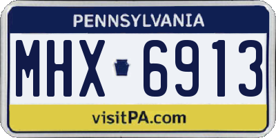 PA license plate MHX6913