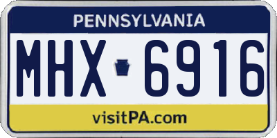 PA license plate MHX6916