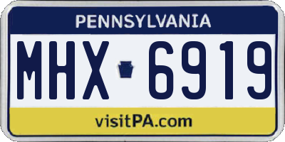 PA license plate MHX6919