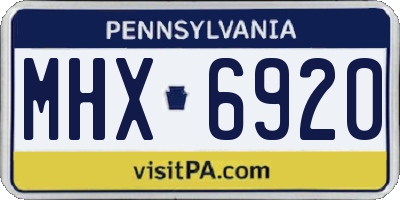 PA license plate MHX6920