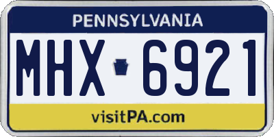 PA license plate MHX6921