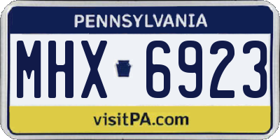 PA license plate MHX6923