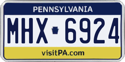 PA license plate MHX6924