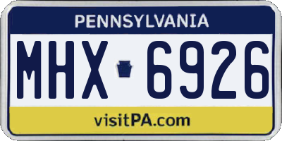 PA license plate MHX6926