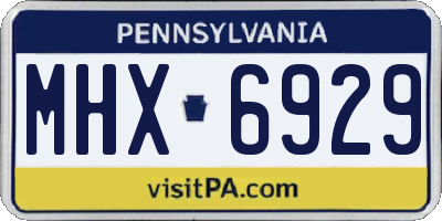PA license plate MHX6929