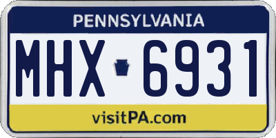 PA license plate MHX6931