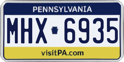 PA license plate MHX6935