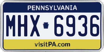 PA license plate MHX6936