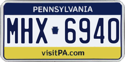 PA license plate MHX6940