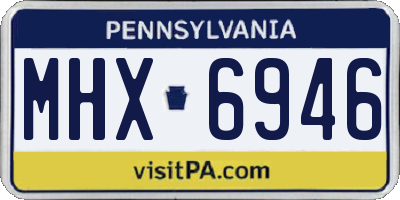 PA license plate MHX6946