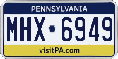 PA license plate MHX6949