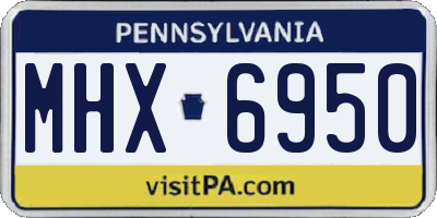 PA license plate MHX6950