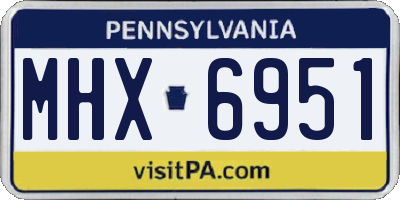 PA license plate MHX6951