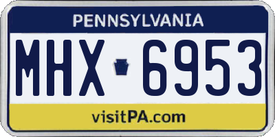 PA license plate MHX6953