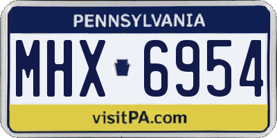 PA license plate MHX6954