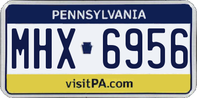 PA license plate MHX6956
