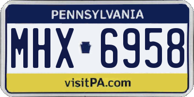 PA license plate MHX6958