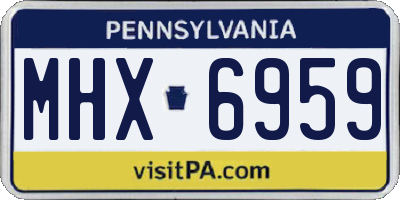 PA license plate MHX6959