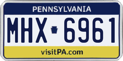 PA license plate MHX6961