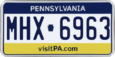 PA license plate MHX6963