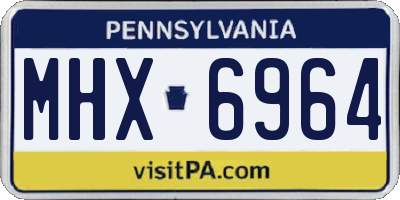 PA license plate MHX6964