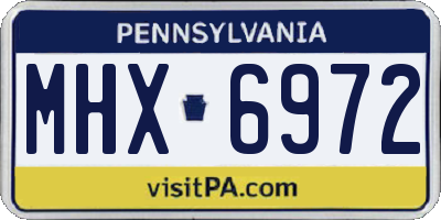 PA license plate MHX6972