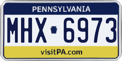 PA license plate MHX6973