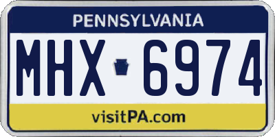 PA license plate MHX6974