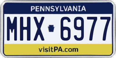 PA license plate MHX6977