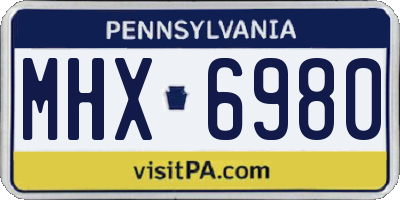 PA license plate MHX6980