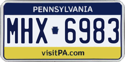 PA license plate MHX6983