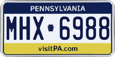 PA license plate MHX6988