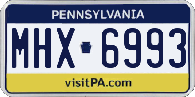 PA license plate MHX6993