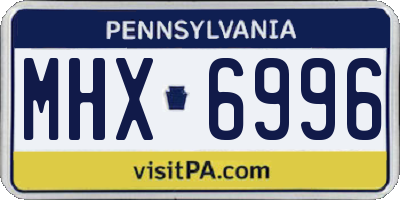 PA license plate MHX6996