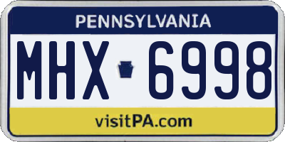 PA license plate MHX6998