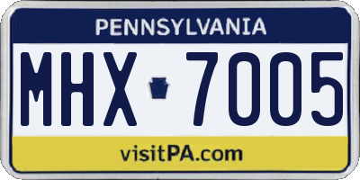 PA license plate MHX7005