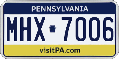 PA license plate MHX7006